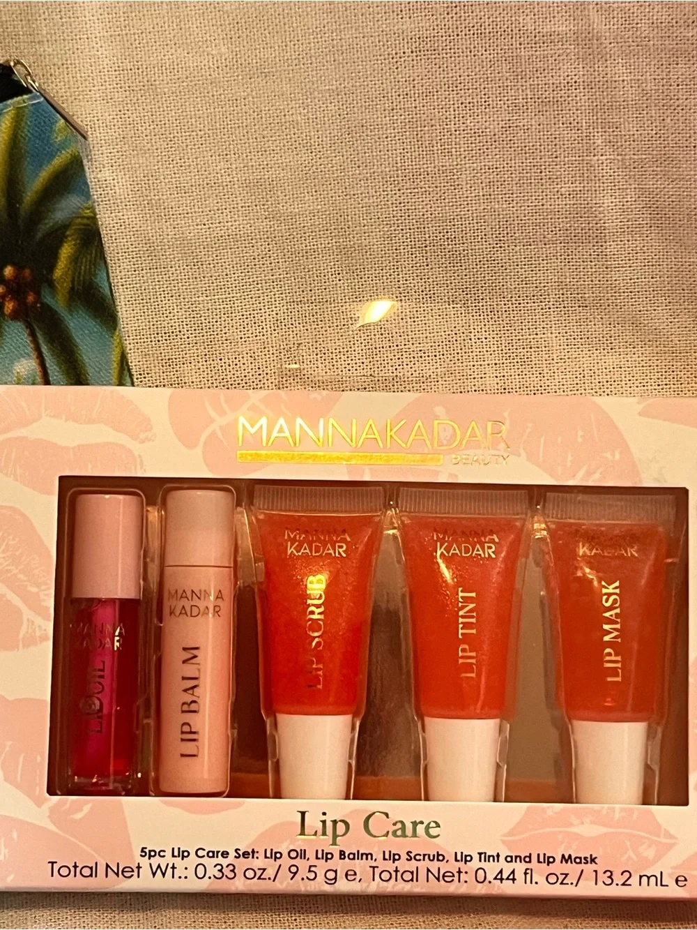 Manna Kadar Assorted Pink & Coral Lip Set with Flamingo Sock Bundle